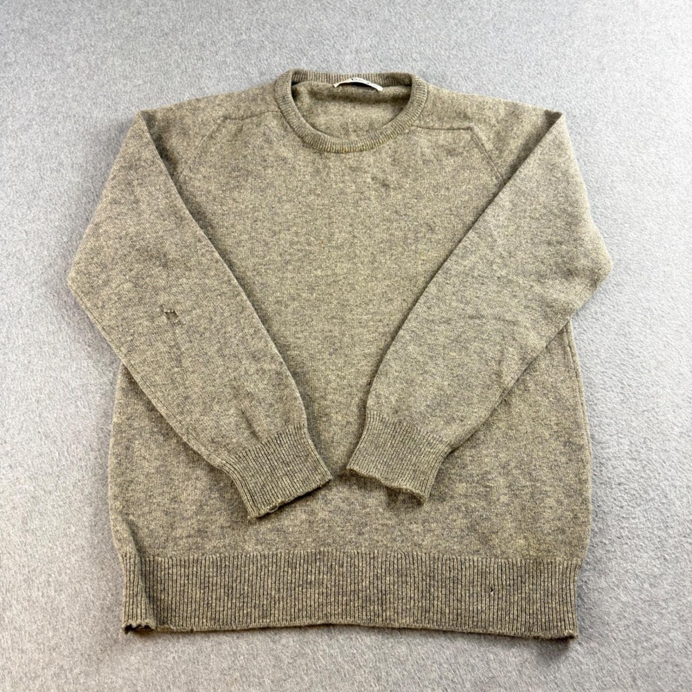 Pringle of Scotland Vintage Wool Sweater Mens 42 L Gray Crewneck Made Scotland